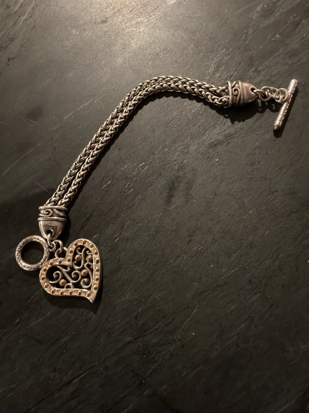 Brighton Silver Heart Toggle Bracelet